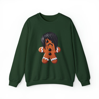 Emo Gingerbread Man Pullover Crewneck SweatshirtSweatshirtVTZdesignsSForest GreenchristmasclothingCrew neck