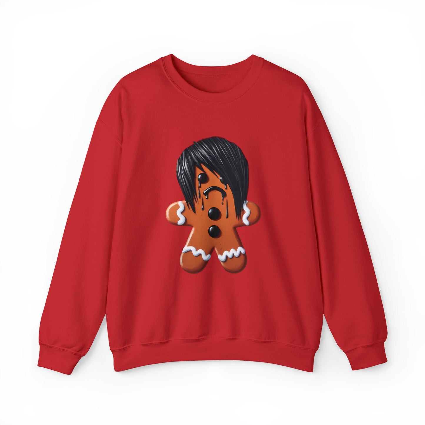 Emo Gingerbread Man Pullover Crewneck SweatshirtSweatshirtVTZdesignsSRedchristmasclothingCrew neck