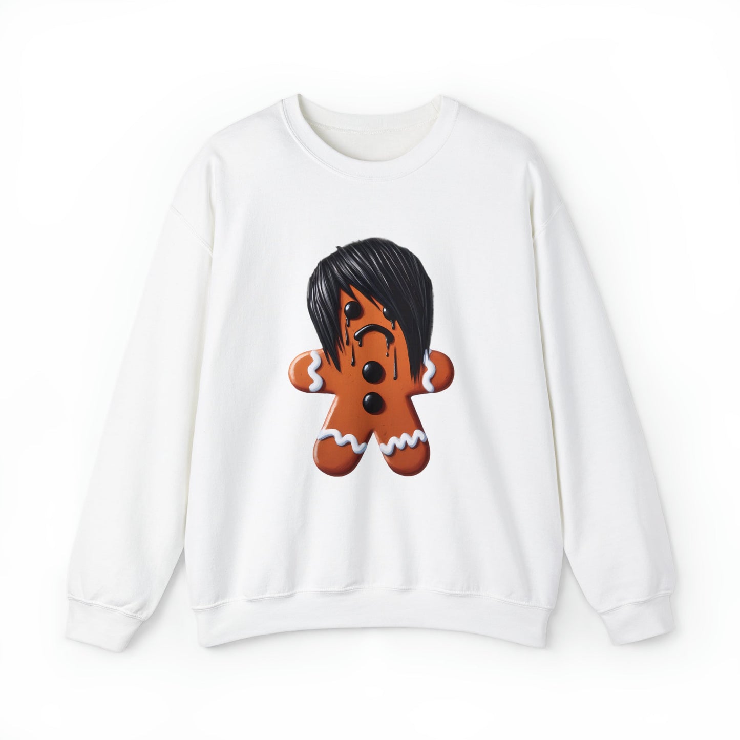 Emo Gingerbread Man Pullover Crewneck SweatshirtSweatshirtVTZdesignsSWhitechristmasclothingCrew neck