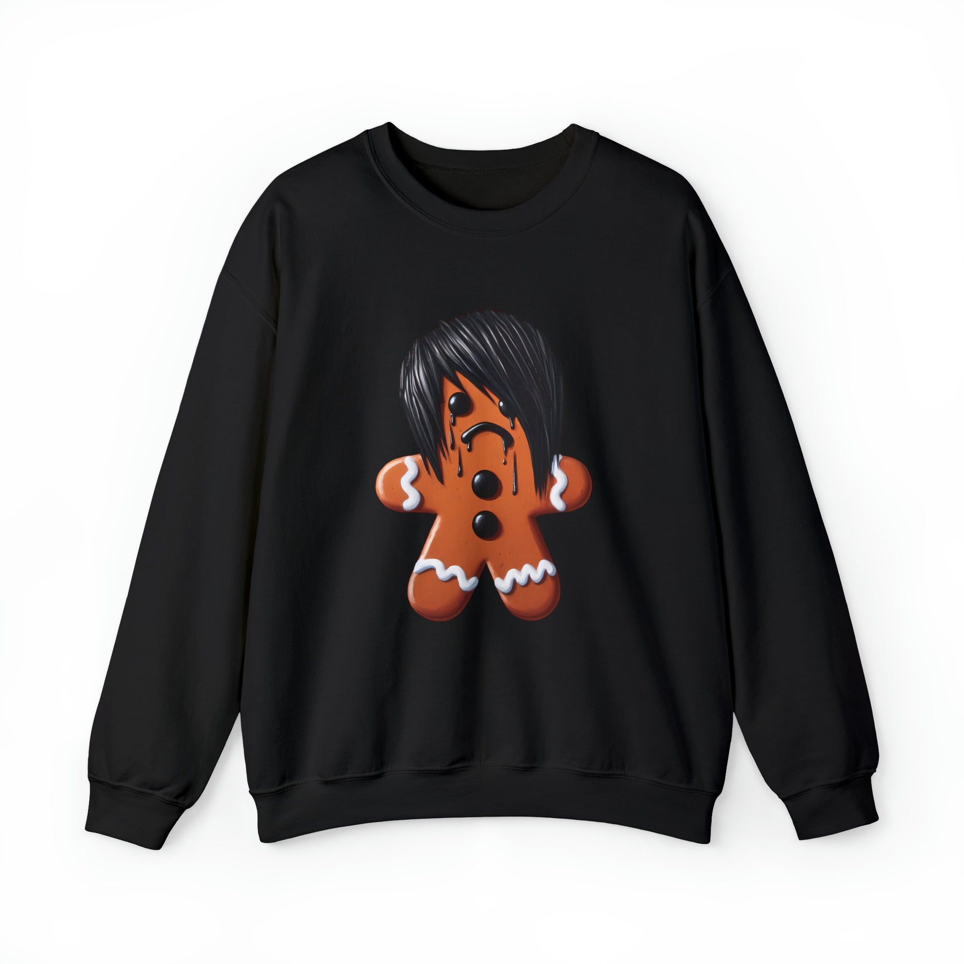 Emo Gingerbread Man Pullover Crewneck SweatshirtSweatshirtVTZdesignsSBlackchristmasclothingCrew neck