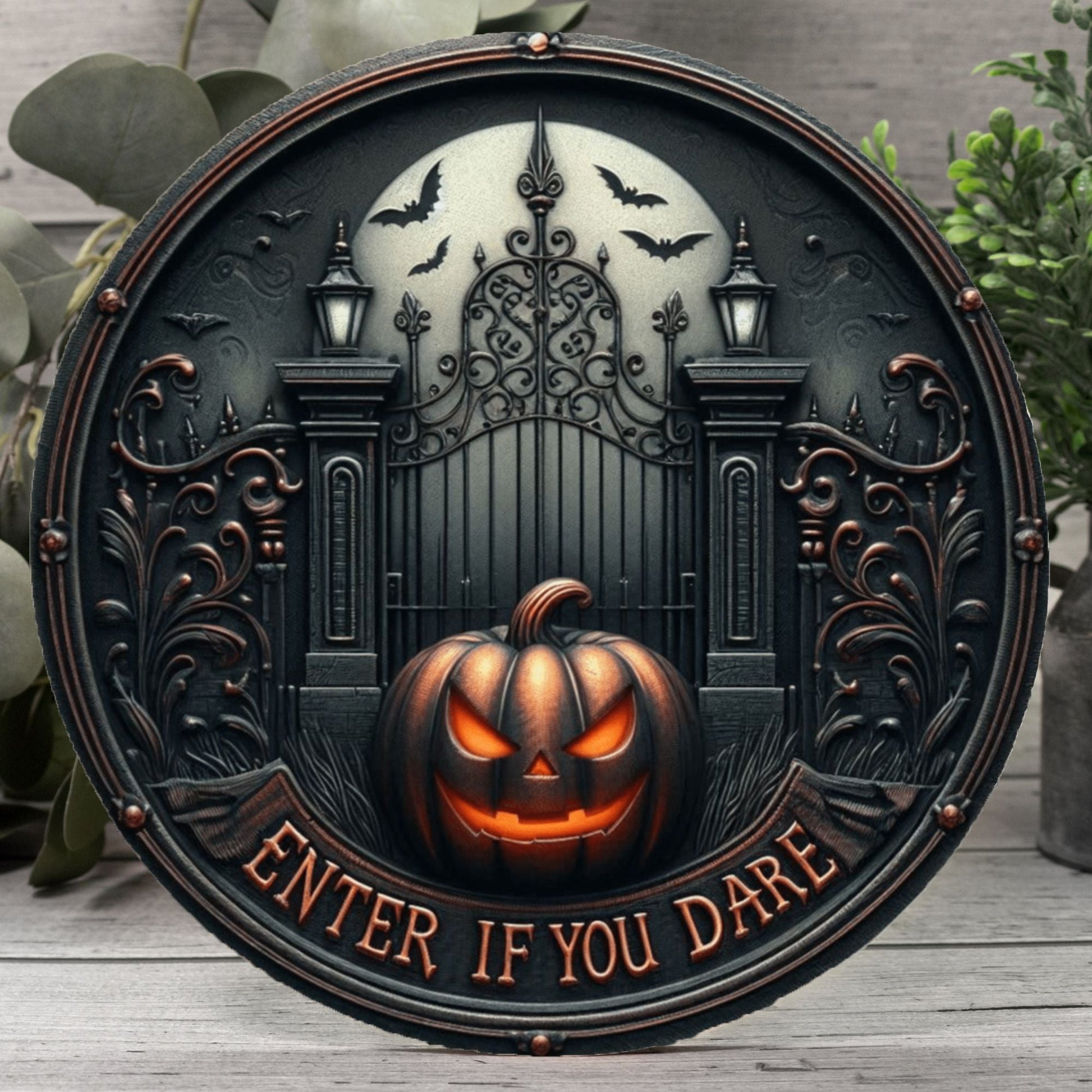 Enter If You Dare 12" Wood SignWall DecorVTZdesignsArt & Wall Decorgothic wall artgothic wall decor