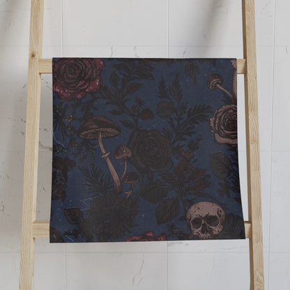 Mushrooms Roses Skulls and Spiderwebs Hand Towel