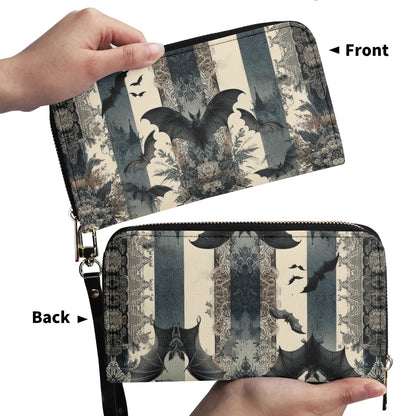 Floral Baroque Bats and Stripes Leather WalletVTZdesignsacademiaaccessoriesbat