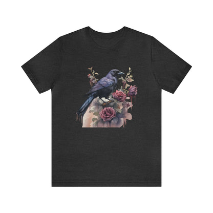 Floral Raven Tee ShirtT - ShirtVTZdesignsDark Grey HeatherXSCottonCrew neckcrow