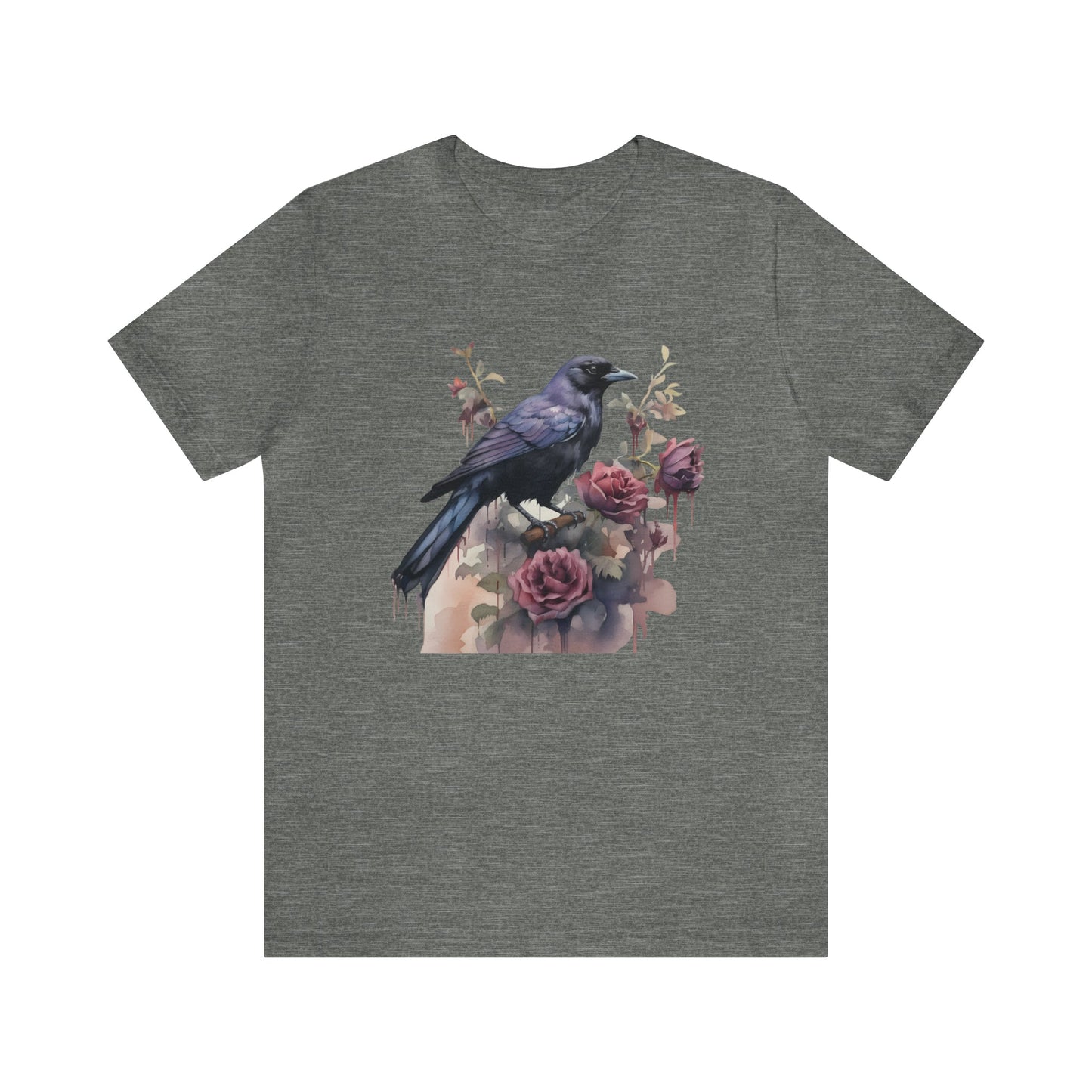 Floral Raven Tee ShirtT - ShirtVTZdesignsDeep HeatherXSCottonCrew neckcrow