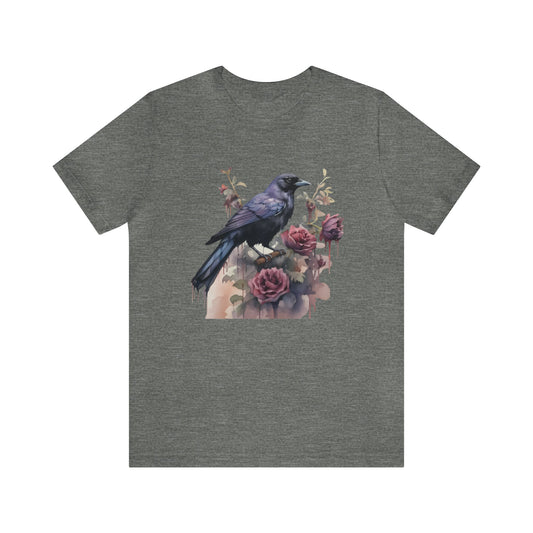 Floral Raven Tee ShirtT - ShirtVTZdesignsDeep HeatherXSCottonCrew neckcrow