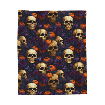 Floral Skulls and Pumpkins BlanketAll Over PrintsVTZdesigns30" × 40"All Over PrintAOPautumn florals