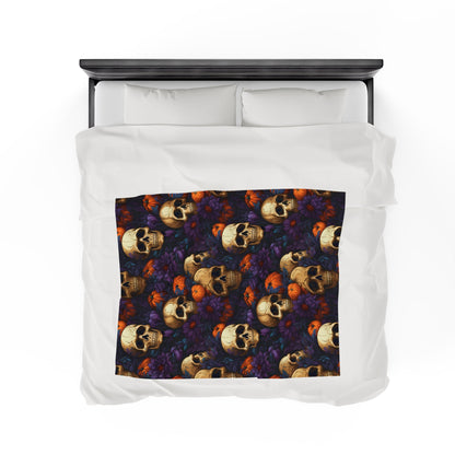 Floral Skulls and Pumpkins BlanketAll Over PrintsVTZdesigns50" × 60"All Over PrintAOPautumn florals