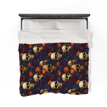 Floral Skulls and Pumpkins BlanketAll Over PrintsVTZdesigns60" × 80"All Over PrintAOPautumn florals