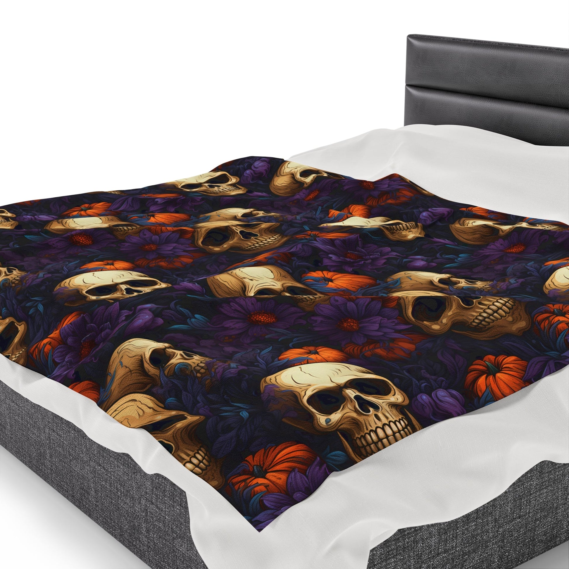 Floral Skulls and Pumpkins BlanketAll Over PrintsVTZdesigns30" × 40"All Over PrintAOPautumn florals