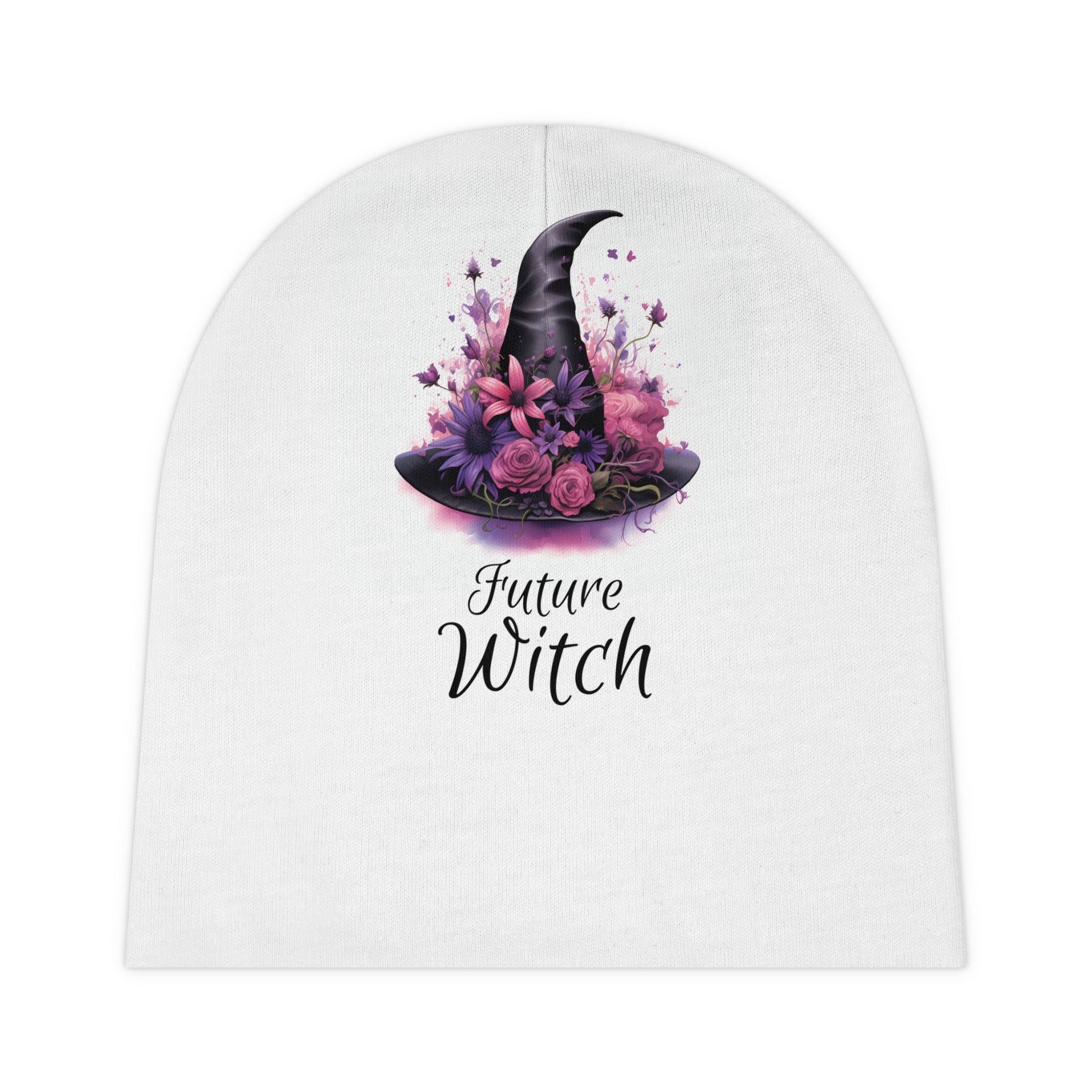 Future Witch Baby Girl Hat Baby Beanie Witchy HalloweenAll Over PrintsVTZdesignsOne sizeWhiteAccessoriesAll Over PrintAOP