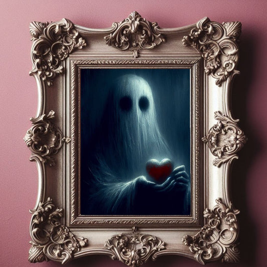 Ghost Holding Heart PosterPrint MaterialVTZdesigns13x18 cm / 5x7″academiaArt & Wall Decordark