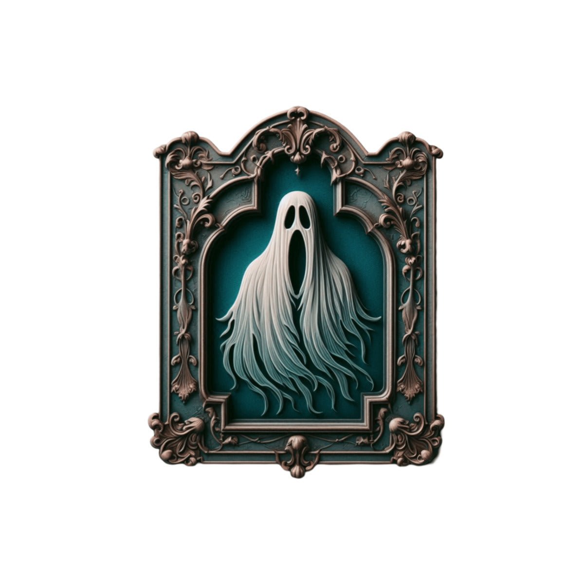 Ghost In Frame Wood SignVTZdesignsWhite16x16Inch