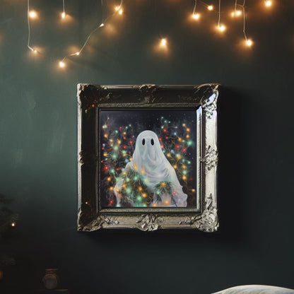 Ghost With Christmas Lights PosterVTZdesigns5″×7″art printchristmaschristmassy