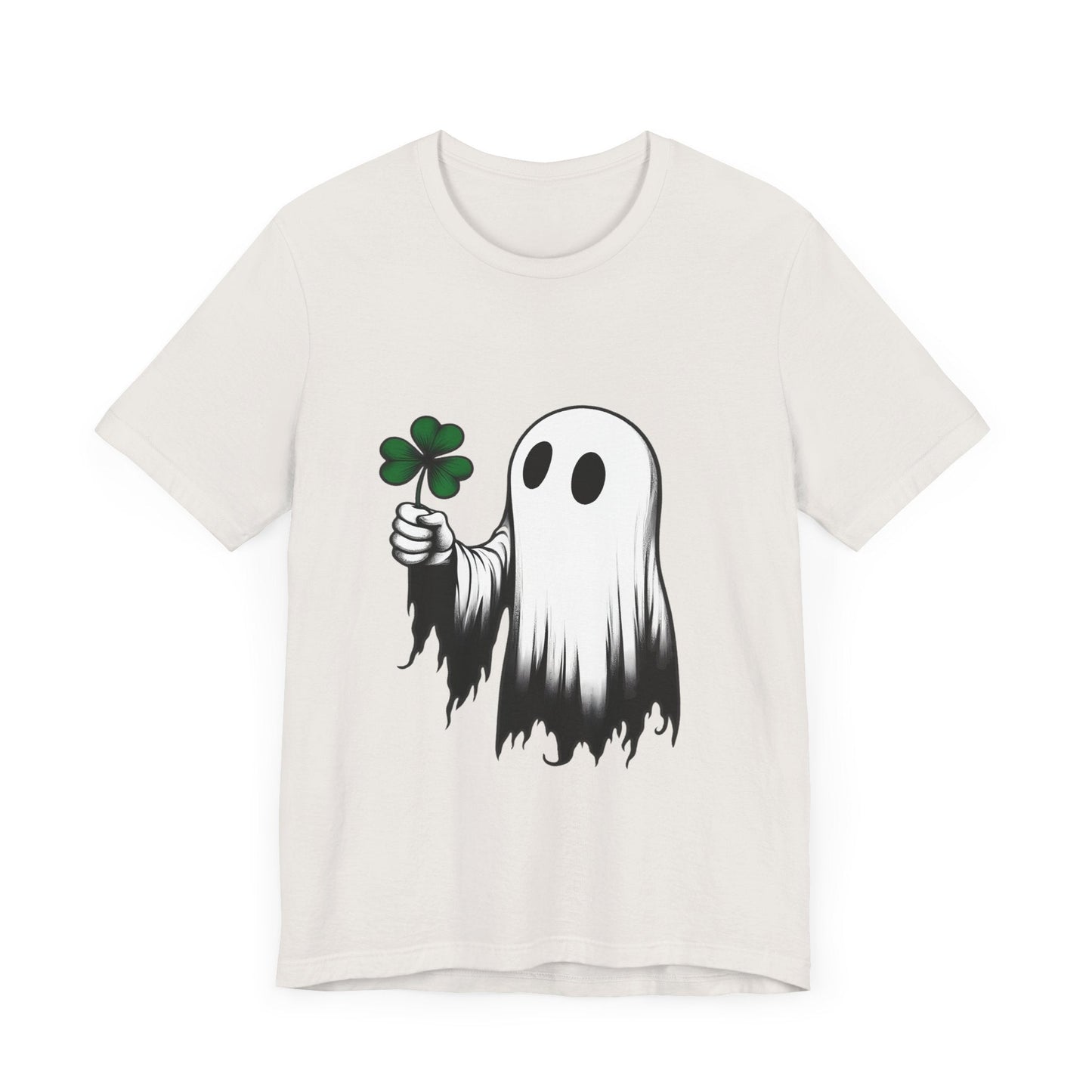 Ghost With Clover Short Sleeve Tee ShirtT - ShirtVTZdesignsVintage WhiteXSCottonCrew neckDTG