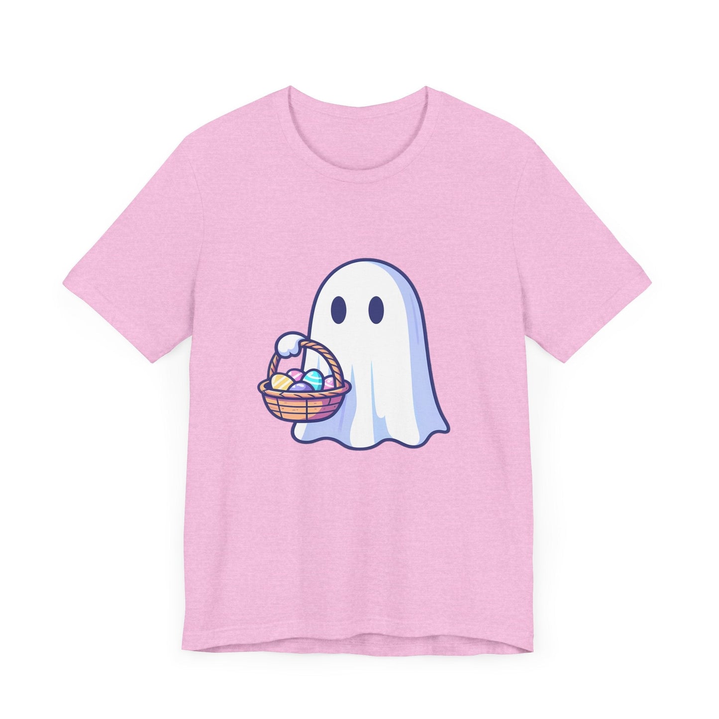 Ghost With Easter Basket Short Sleeve Tee ShirtT - ShirtVTZdesignsHeather Bubble GumXSCottonCrew neckDTG