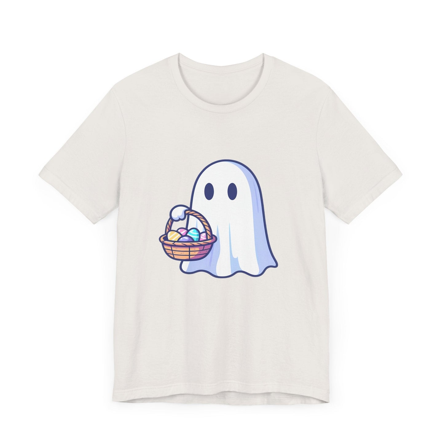 Ghost With Easter Basket Short Sleeve Tee ShirtT - ShirtVTZdesignsVintage WhiteXSCottonCrew neckDTG