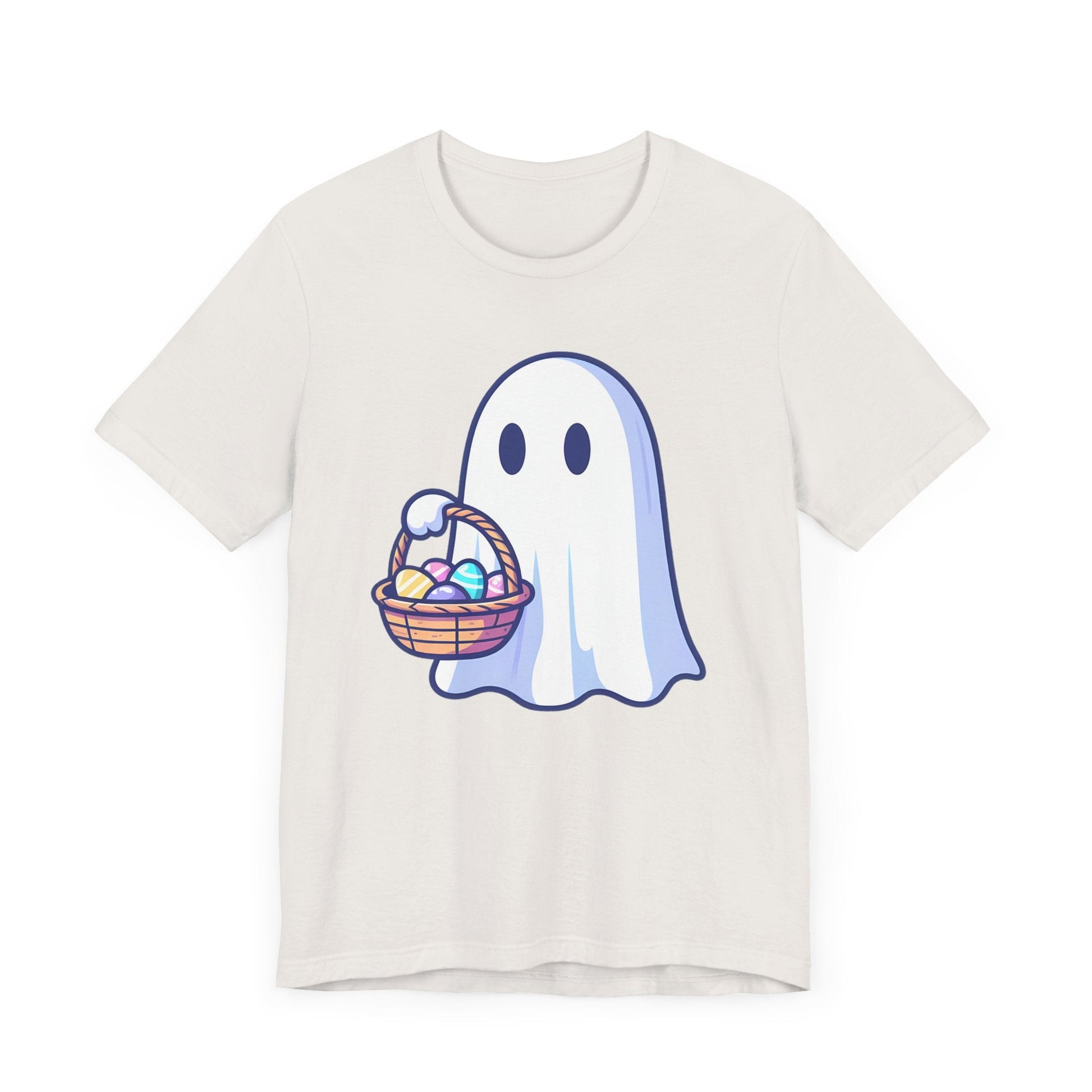 Ghost With Easter Basket Short Sleeve Tee ShirtT-ShirtVTZdesignsVintage WhiteXSclothingCottonCrew neck