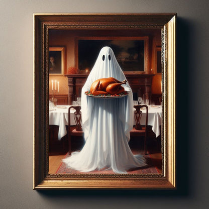 Ghostly Thanksgiving PosterVTZdesigns5″×7″Art & Wall Decorautumncandles