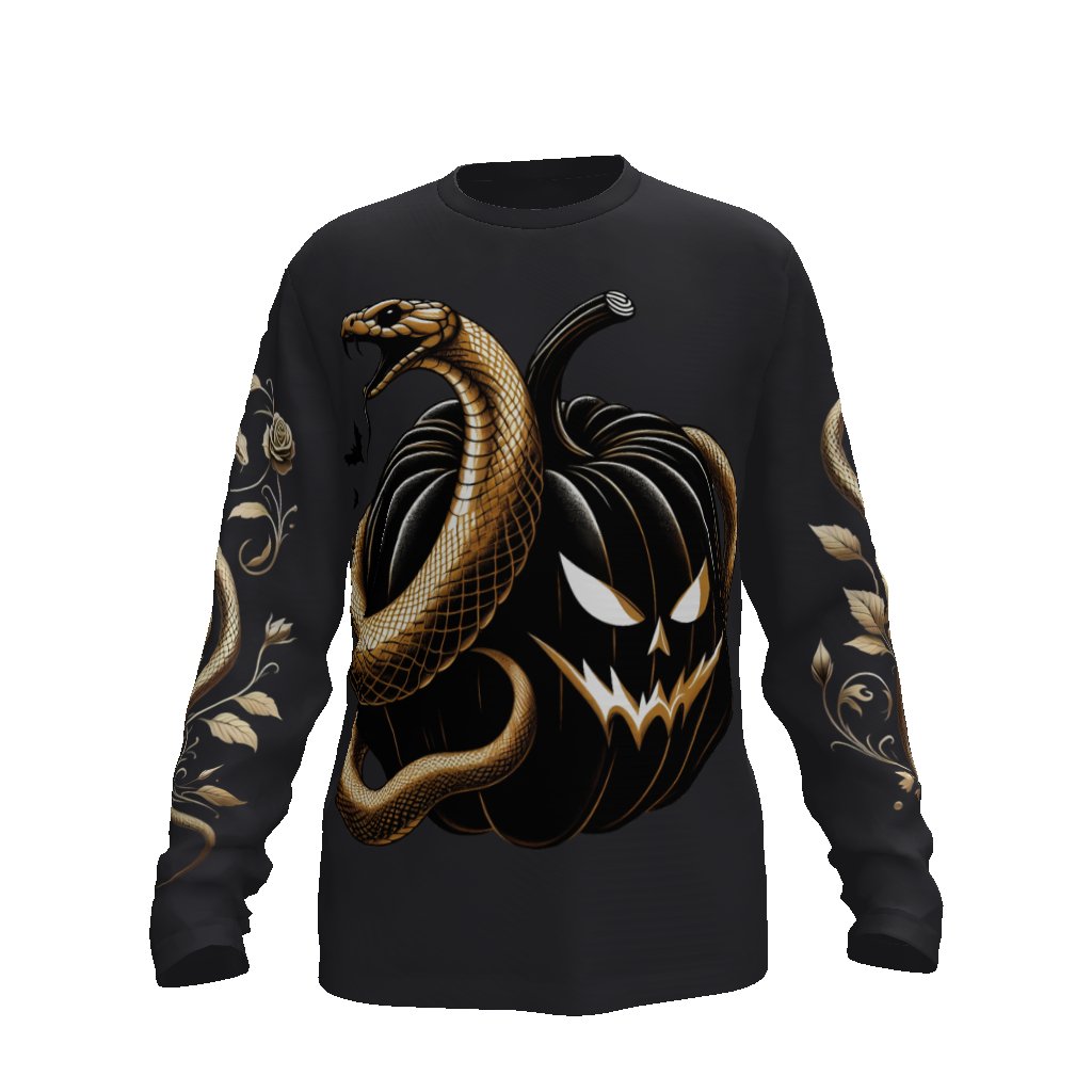 Gold Snake Black Pumpkin Long Sleeve Tee ShirtLong - sleeveVTZdesignsBlack BeautySclothesclothingDelivery days 5