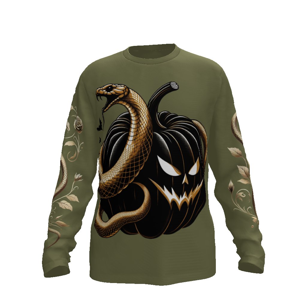 Gold Snake Black Pumpkin Long Sleeve Tee ShirtLong - sleeveVTZdesignsOlive BranchSclothesclothingDelivery days 5