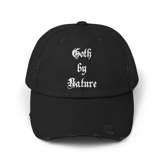 Goth by Nature Distressed HatHatsVTZdesignsBlackOne sizeAccessoriesbaseball capbaseball hat
