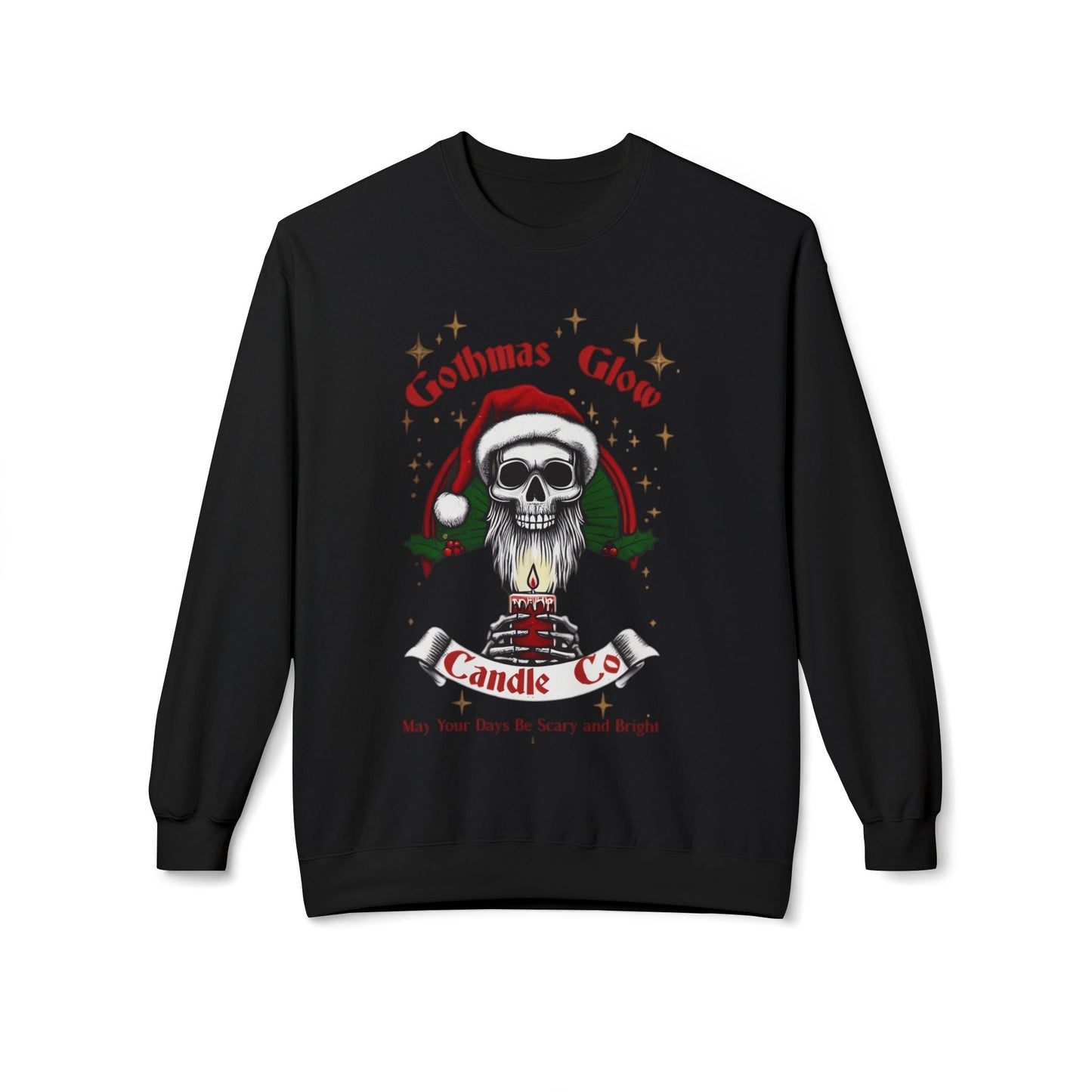 Gothmas Glow Candle Co Skeleton Pullover SweatshirtSweatshirtVTZdesignsBlackSchristmasclothingcreepmas