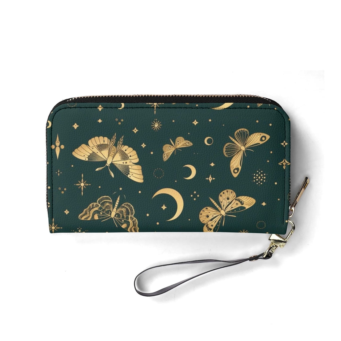 Green and Gold Mystical Leather WalletVTZdesignsaccessoriescottagecoregothagecore