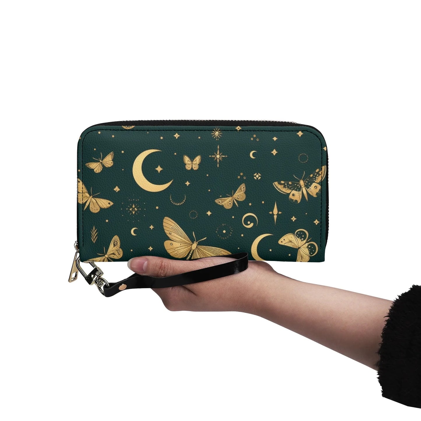 Green and Gold Mystical Leather WalletVTZdesignsaccessoriescottagecoregothagecore