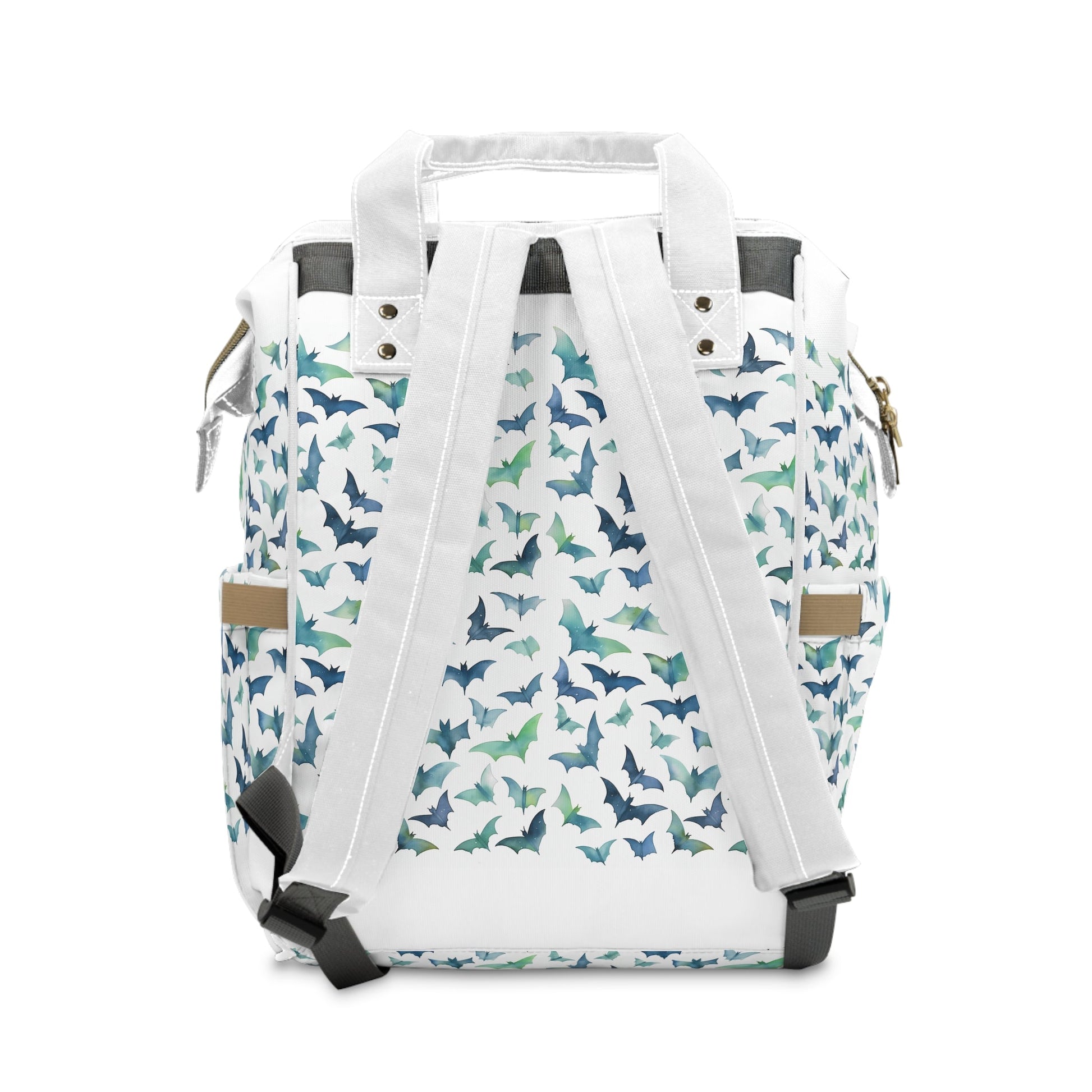 Green Blue Watercolor Bats Boys Multifunctional Diaper Bag BackpackBagsVTZdesigns15.0" × 10.8" × 6.7''AccessoriesAll Over PrintAOP