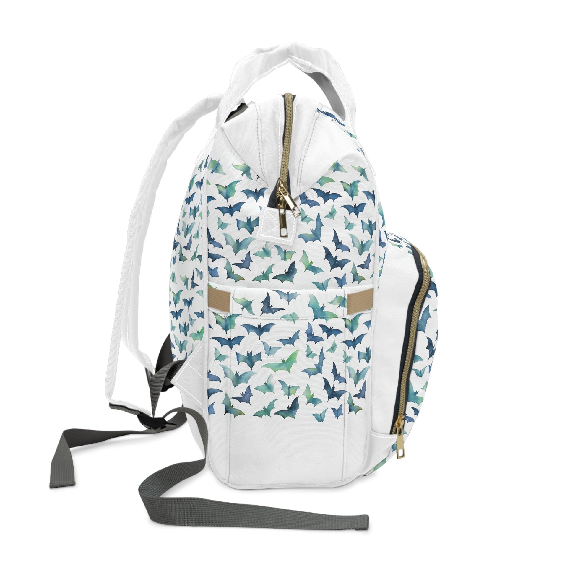 Green Blue Watercolor Bats Boys Multifunctional Diaper Bag BackpackBagsVTZdesigns15.0" × 10.8" × 6.7''AccessoriesAll Over PrintAOP