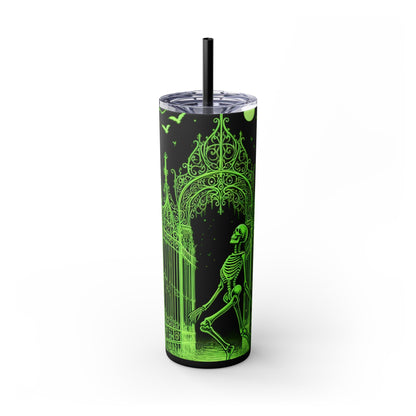 Green Skeleton In Graveyard Tumbler with StrawMugVTZdesignsMatteBlack20oz20 ozBottles & Tumblerscemetery