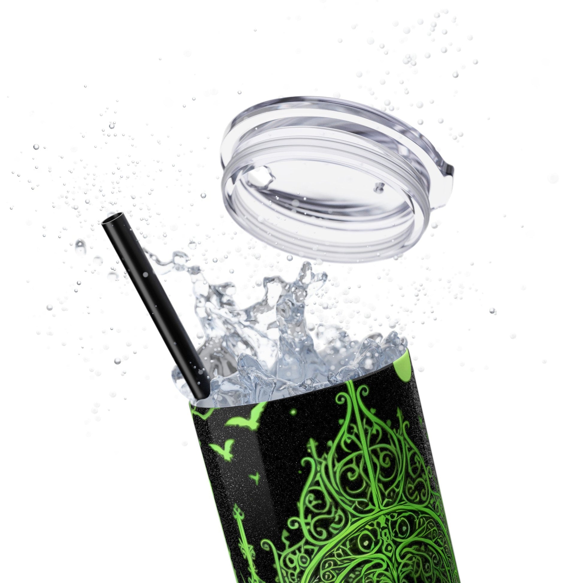 Green Skeleton In Graveyard Tumbler with StrawMugVTZdesignsMatteBlack20oz20 ozBottles & Tumblerscemetery