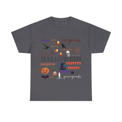 Halloween Collage Tee ShirtT - ShirtVTZdesignsCharcoalSbatblack catCrew neck