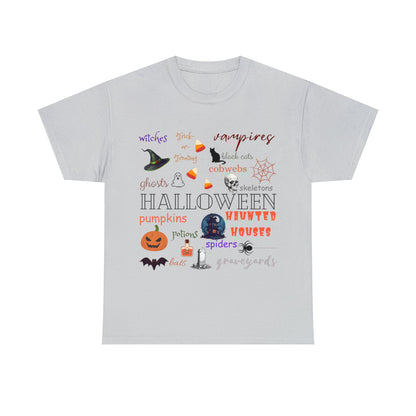 Halloween Collage Tee ShirtT - ShirtVTZdesignsIce GreySbatblack catCrew neck