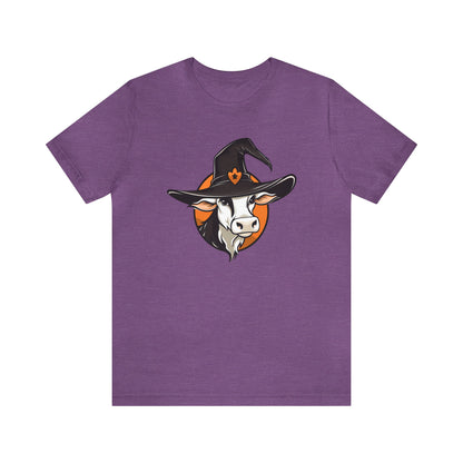 Halloween Cow In Witch Hat Tee ShirtT - ShirtVTZdesignsHeather Team PurpleXSCottoncow lovercows