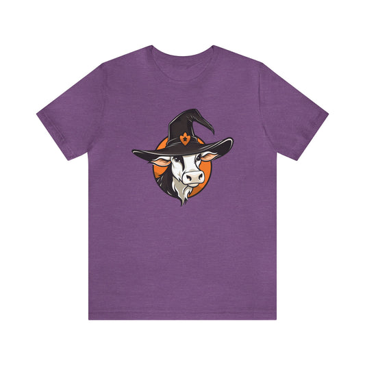 Halloween Cow In Witch Hat Tee ShirtT - ShirtVTZdesignsHeather Team PurpleXSCottoncow lovercows