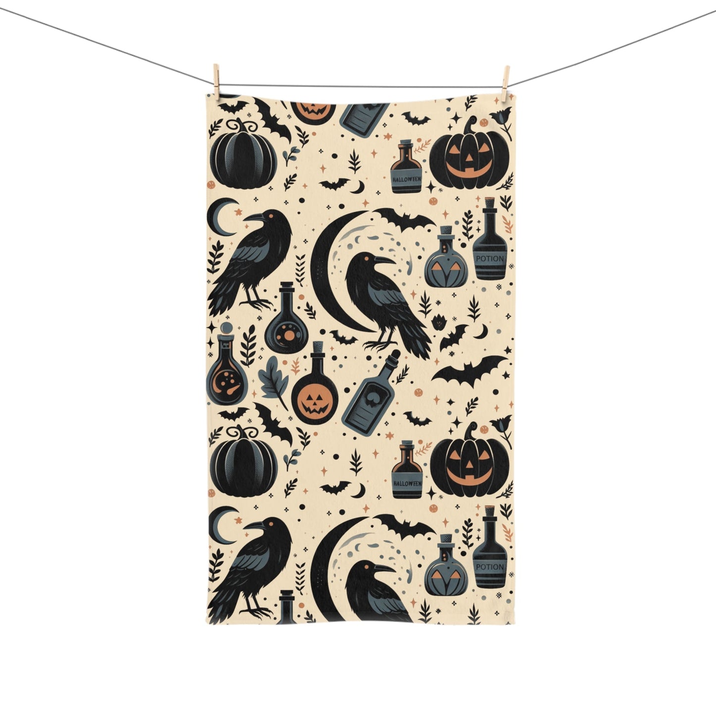 Halloween Hand TowelHome DecorVTZdesignsWhite base28" × 16"BathBathroombathroom accessories