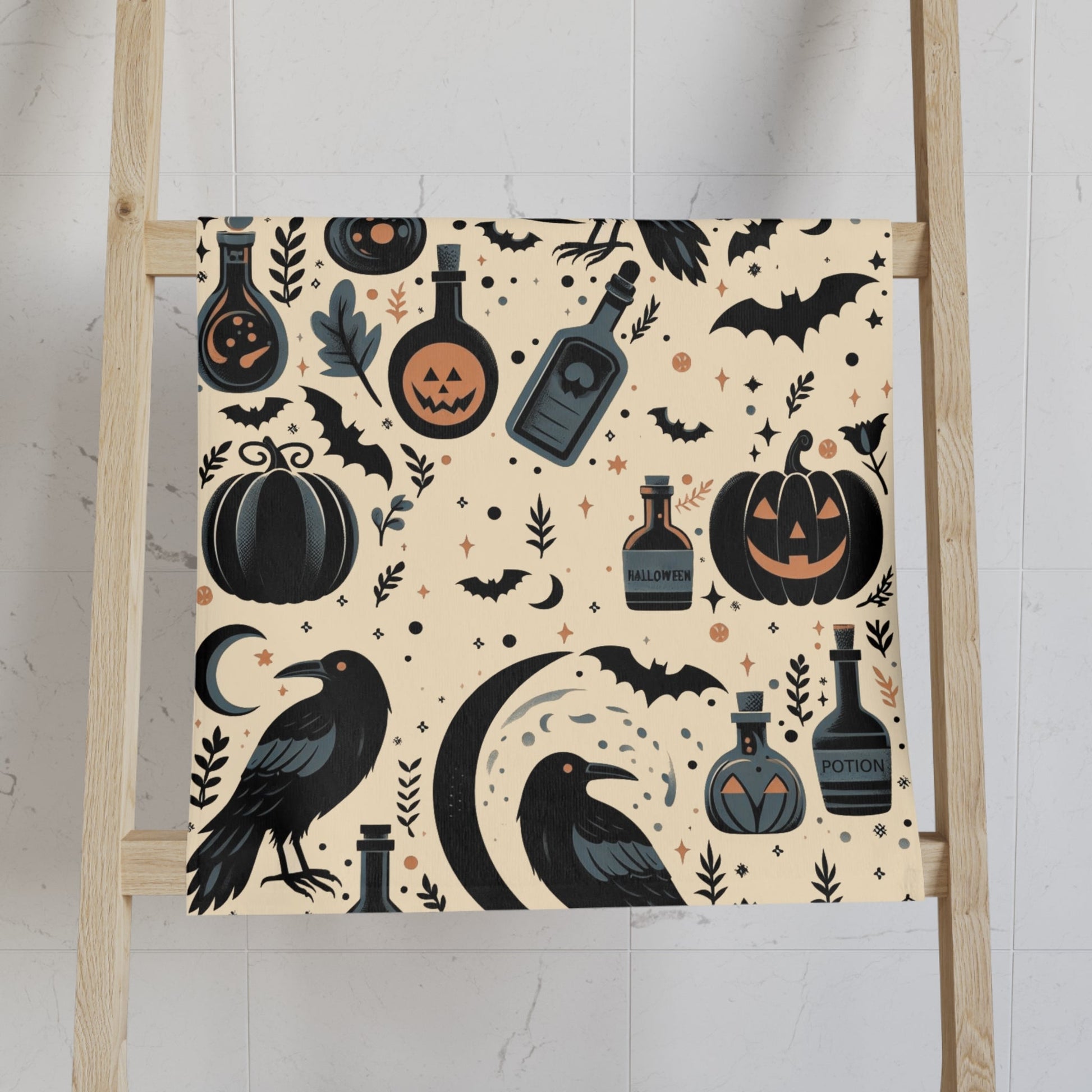 Halloween Hand TowelHome DecorVTZdesignsWhite base28" × 16"BathBathroombathroom accessories