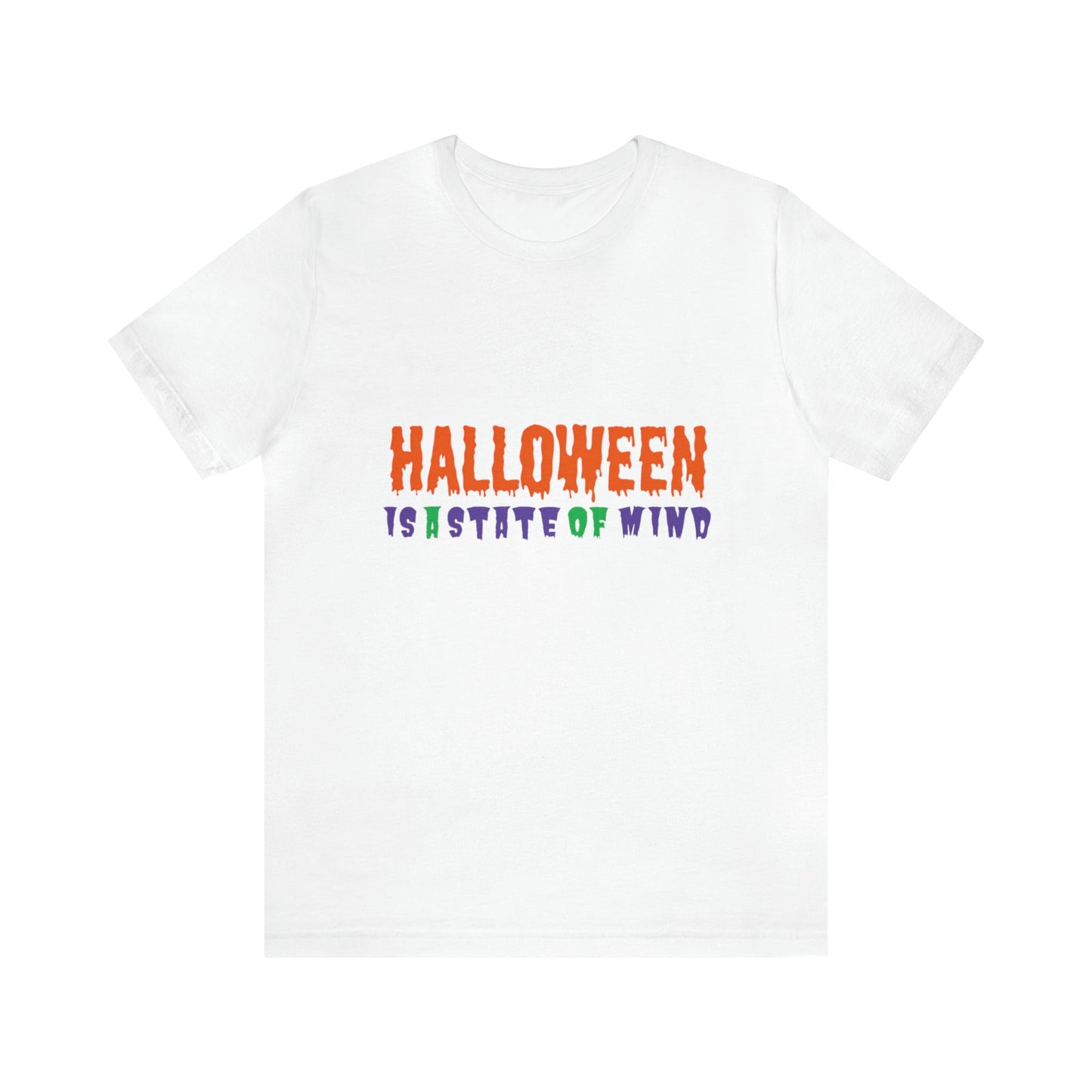Halloween Is A State Of Mind Unisex Jersey Tee ShirtT - ShirtVTZdesignsWhiteXSCottoncreepyCrew neck