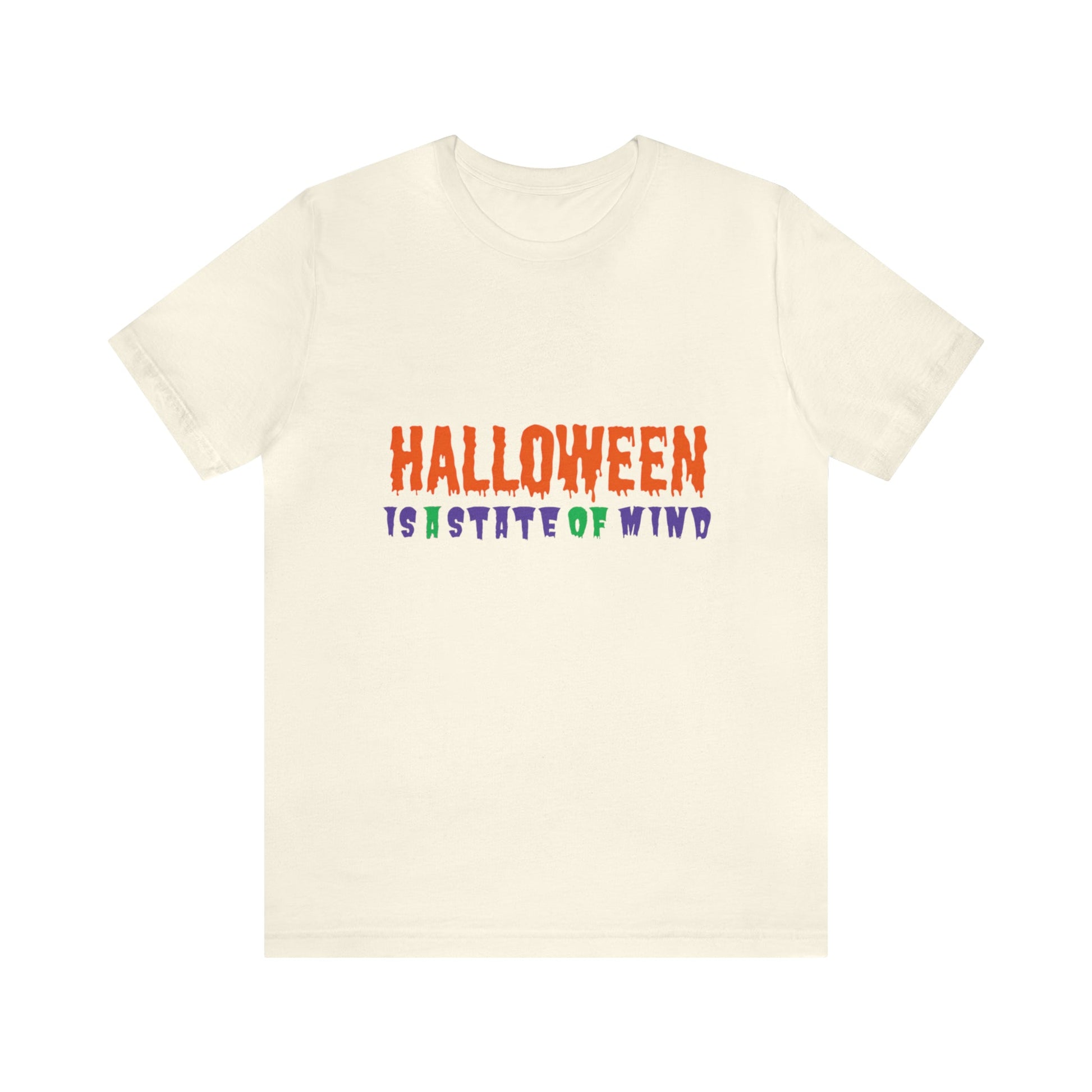 Halloween Is A State Of Mind Unisex Jersey Tee ShirtT - ShirtVTZdesignsNaturalXSCottoncreepyCrew neck