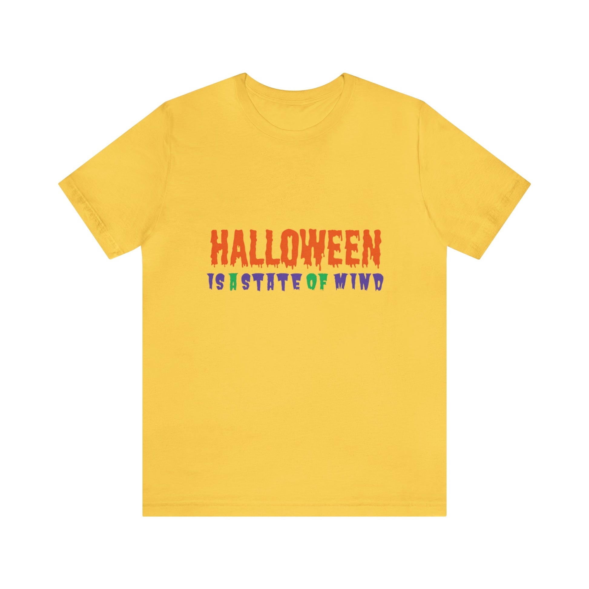 Halloween Is A State Of Mind Unisex Jersey Tee ShirtT - ShirtVTZdesignsYellowXSCottoncreepyCrew neck