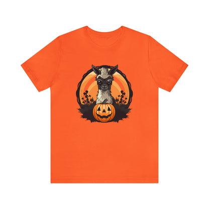 Halloween Llama Tee ShirtT - ShirtVTZdesignsOrangeXSalpacaCottonCrew neck