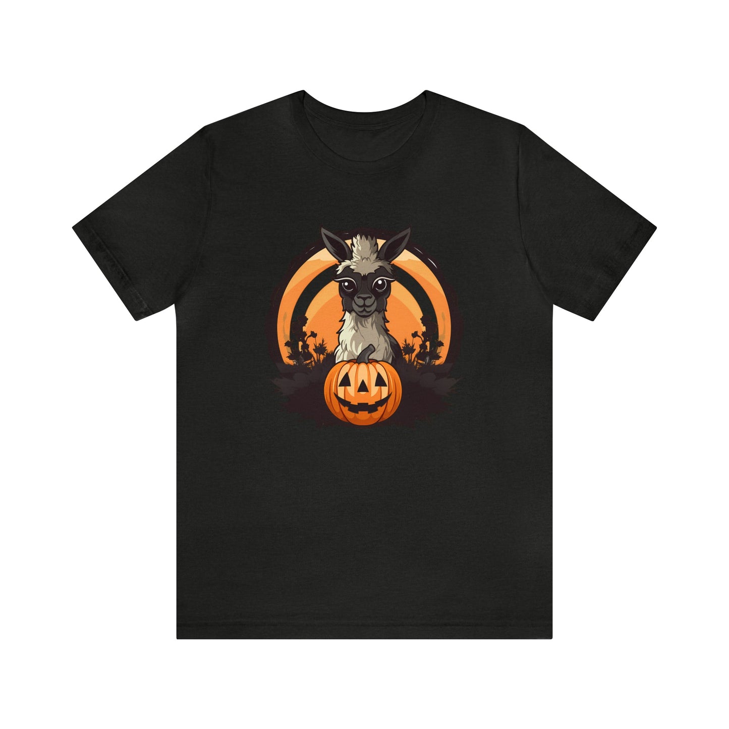 Halloween Llama Tee ShirtT - ShirtVTZdesignsBlack HeatherXSalpacaCottonCrew neck