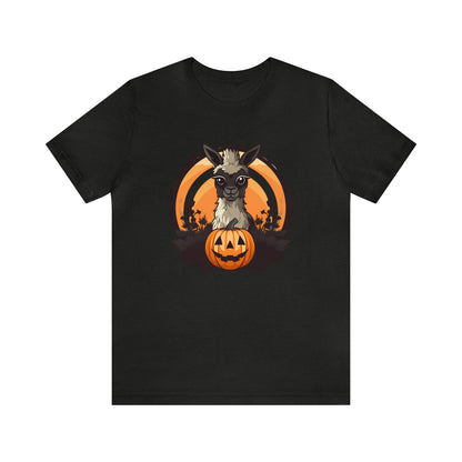 Halloween Llama Tee ShirtT - ShirtVTZdesignsBlack HeatherXSalpacaCottonCrew neck