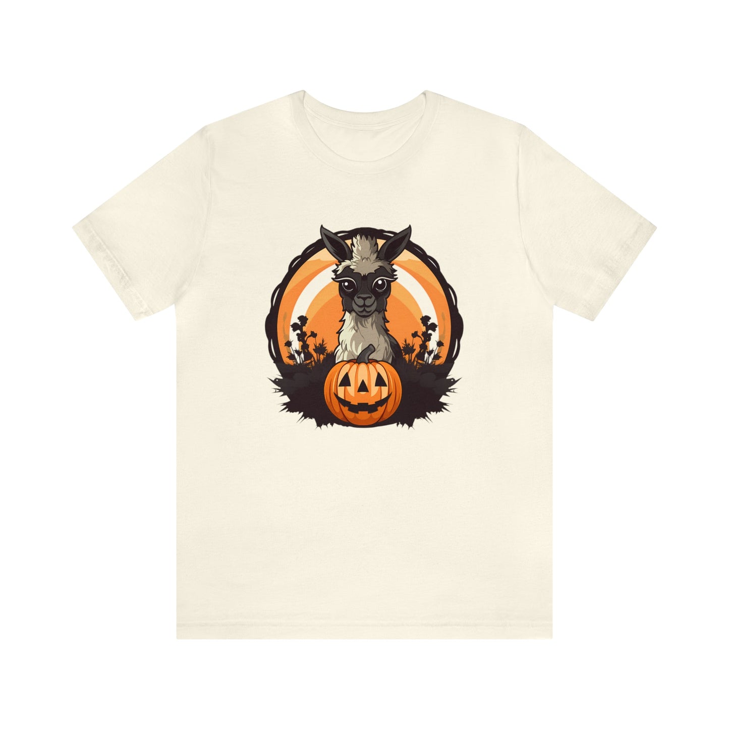 Halloween Llama Tee ShirtT - ShirtVTZdesignsNaturalXSalpacaCottonCrew neck