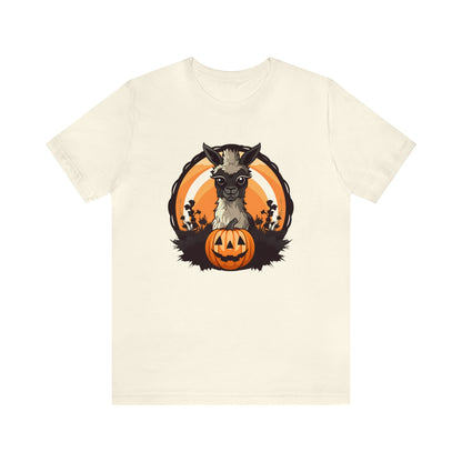 Halloween Llama Tee ShirtT - ShirtVTZdesignsNaturalXSalpacaCottonCrew neck