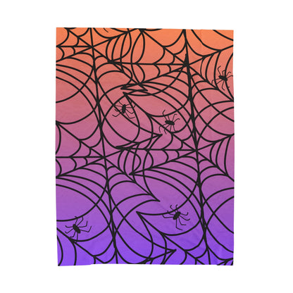 Halloween Spiderweb Orange Purple Gradient Ombre Throw BlanketAll Over PrintsVTZdesigns30" × 40"All Over PrintAOPBed