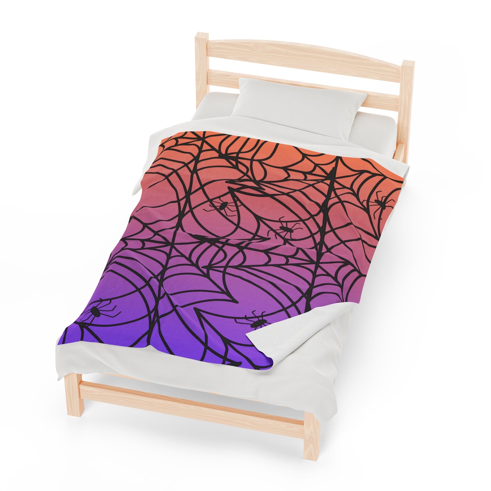 Halloween Spiderweb Orange Purple Gradient Ombre Throw BlanketAll Over PrintsVTZdesigns30" × 40"All Over PrintAOPBed