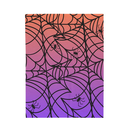 Halloween Spiderweb Orange Purple Gradient Ombre Throw BlanketAll Over PrintsVTZdesigns30" × 40"All Over PrintAOPBed